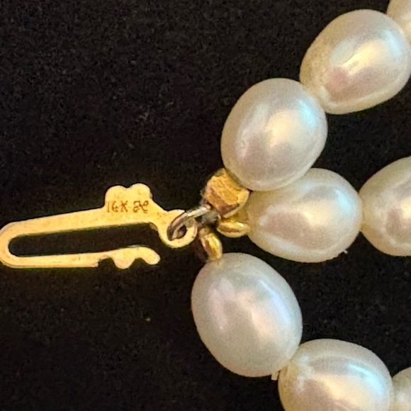 Honora 14K gold and cultured freshwater pearl 3 strand necklace. 16 inches - Picture 4 of 4